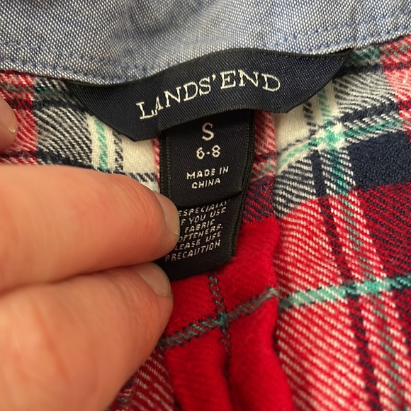 Plaid flannel Lands End tunic, small 6-8 - Picture 3 of 6